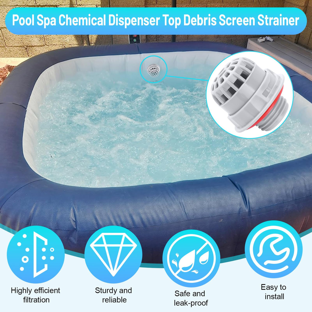 UASAM hot tub filter replacement part provides sturdy ABS durability