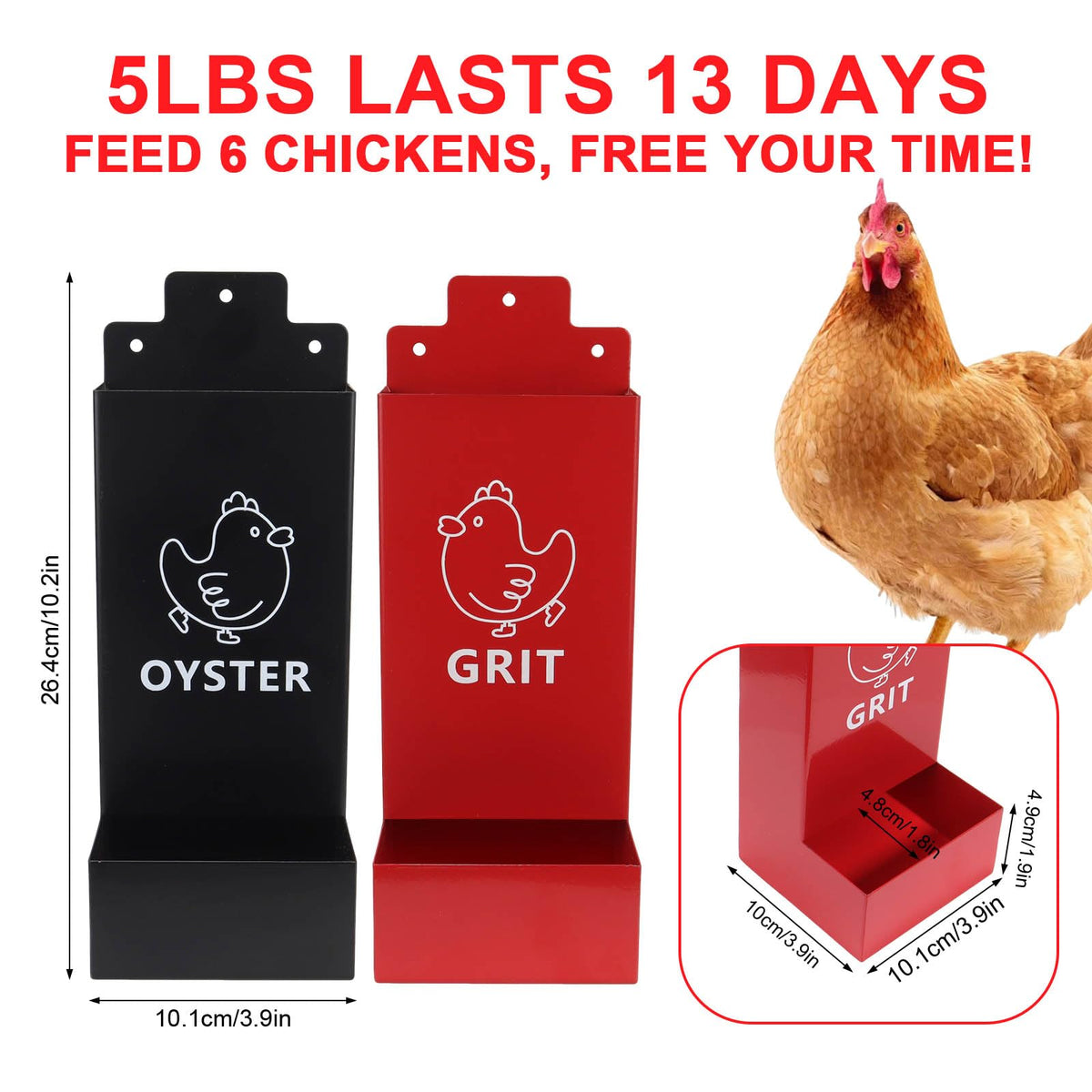 UAYNFY 2-pack grit feeder wall mount emphasizes durable construction for backyards.
