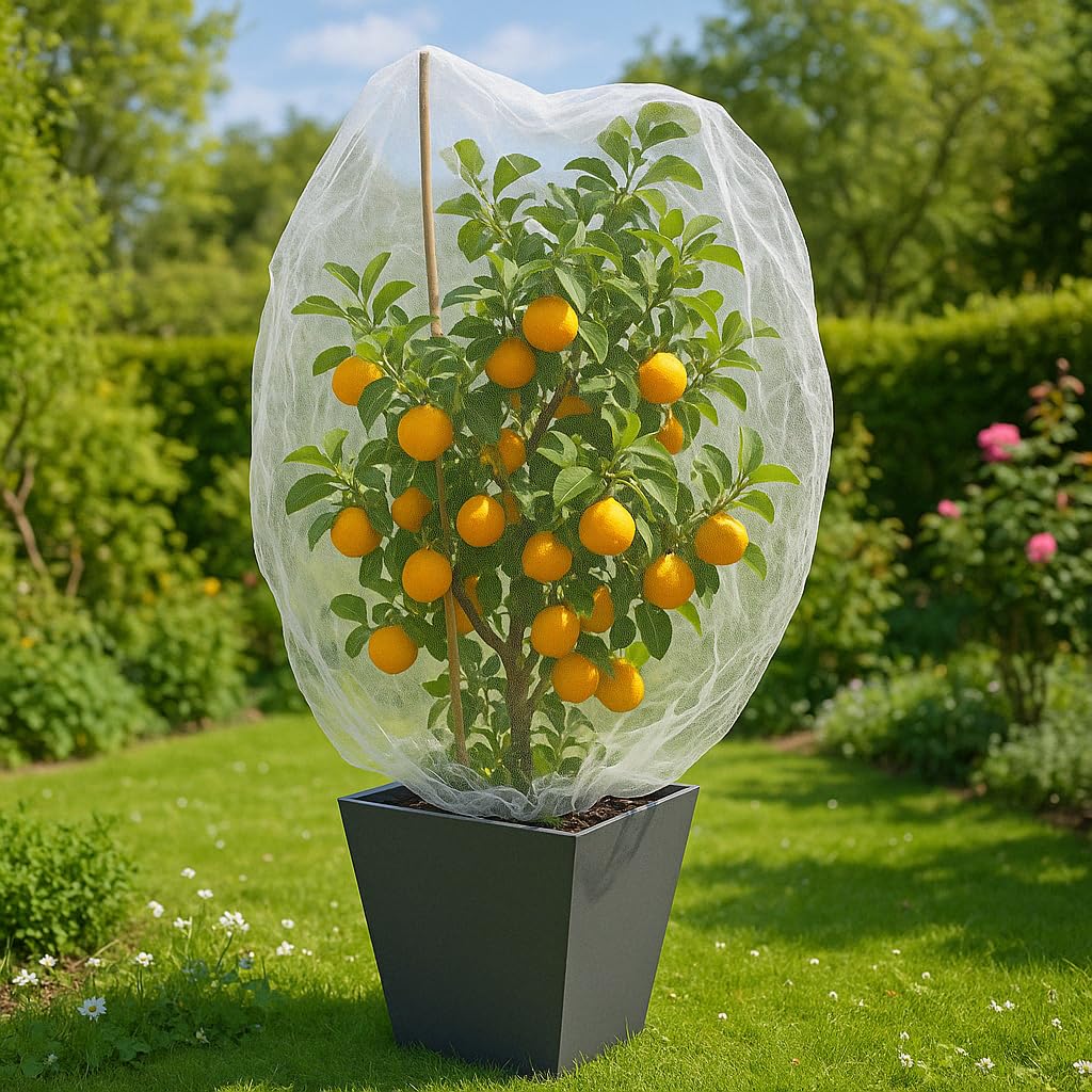 UB-STORE drawstring bag demonstrates easy securing around plants