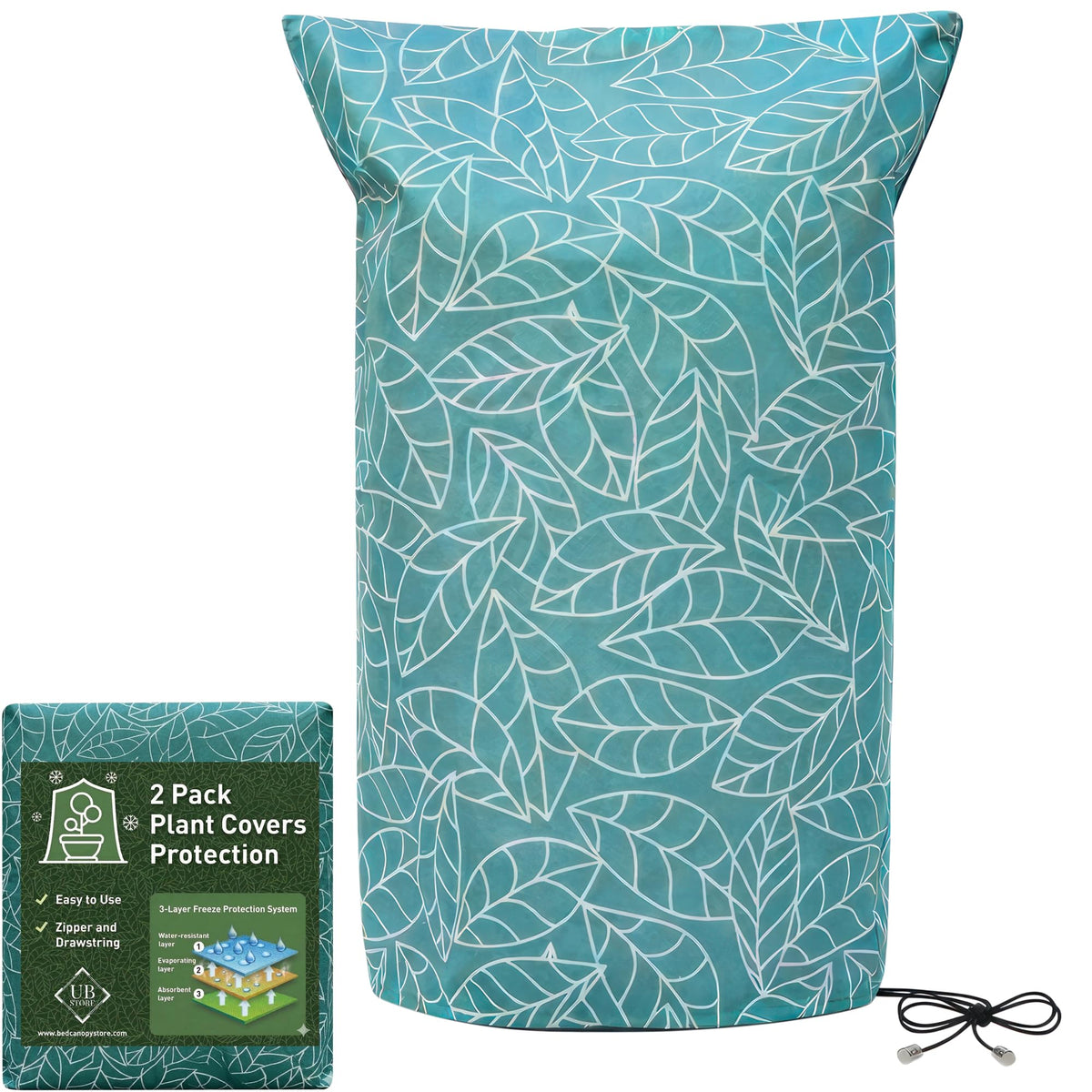 UB-STORE plant cover around a shrub with 47x71 coverage for winter protection.