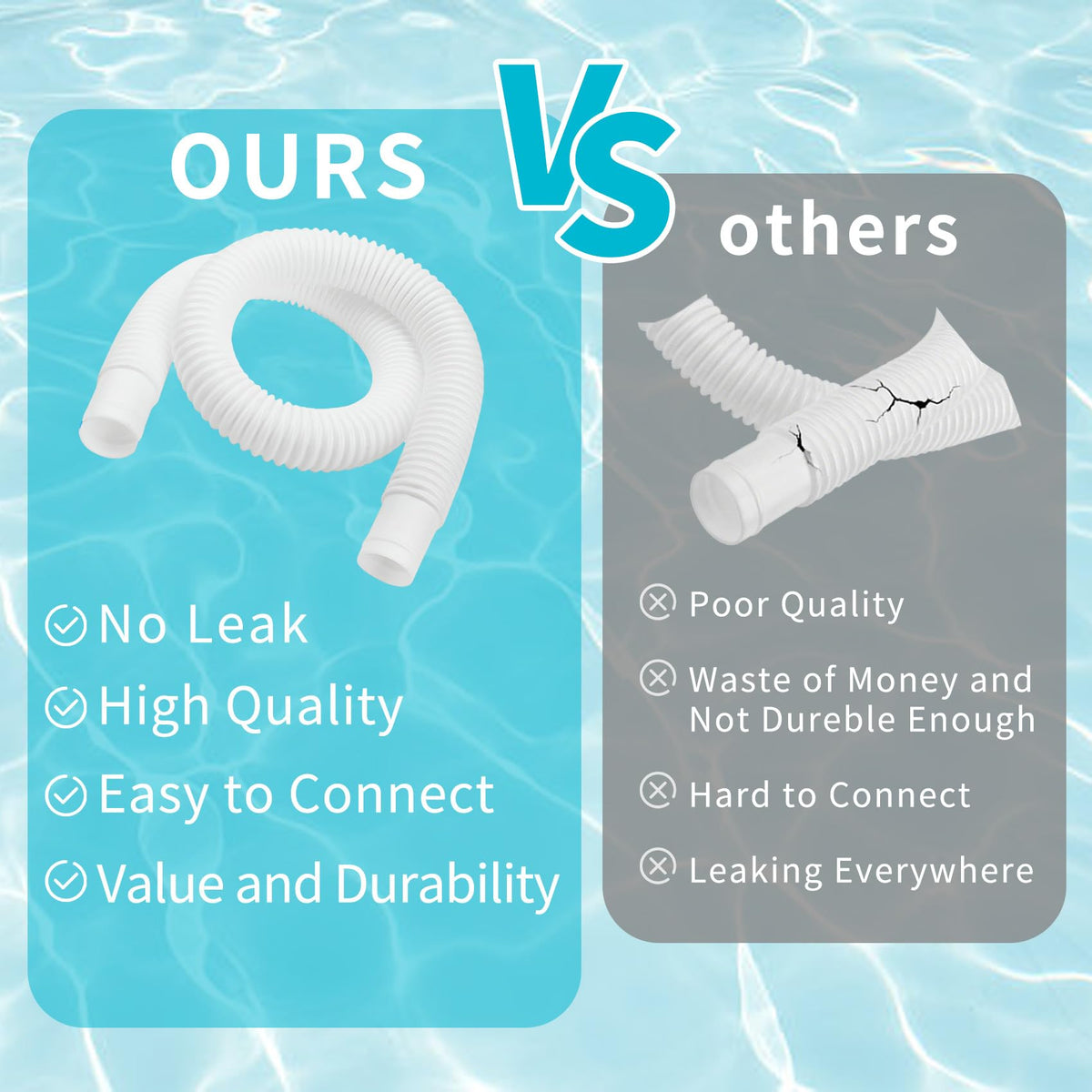 UBANTE hose connects skimmer to pump for smooth filtration and performance