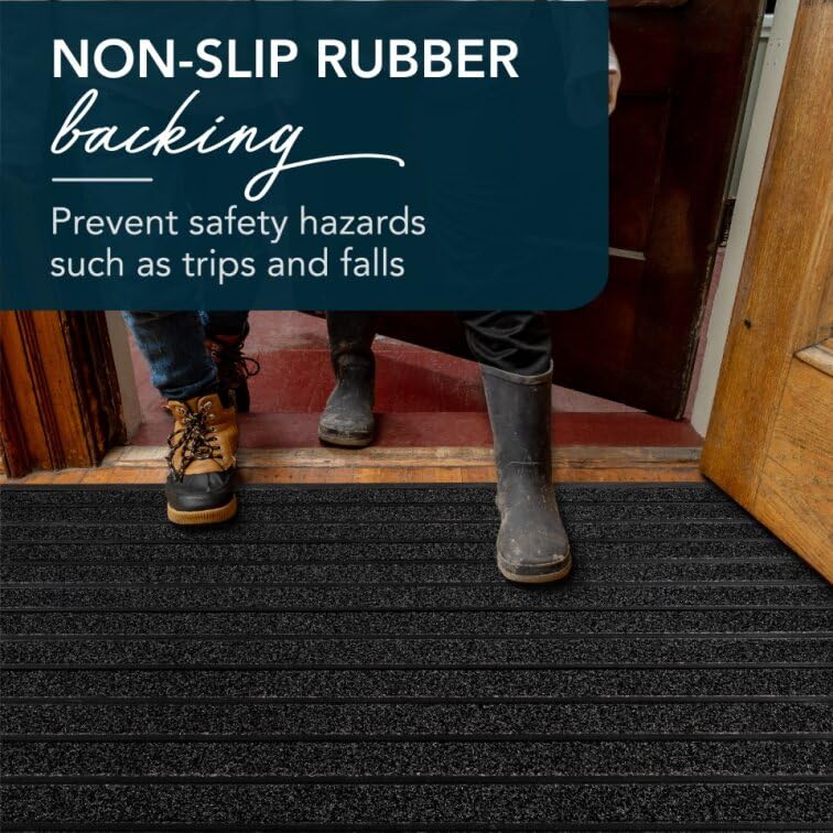 UBDYO bright black entrance mat adds modern style to porch