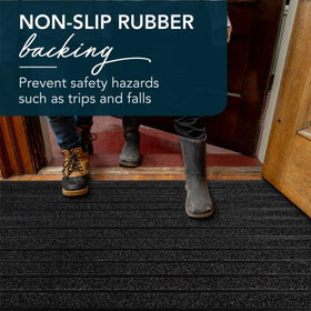 UBDYO bright black entrance mat adds modern style to porch
