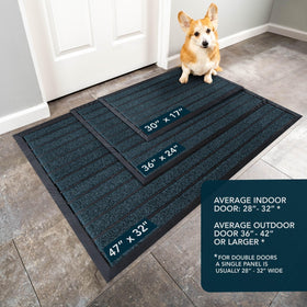 UBDYO large 36x24 door mat fits wide entryways and patios.