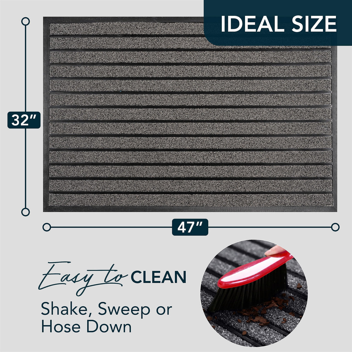 ubdyo non-slip rubber-backed mat keeps footing safe in wet weather