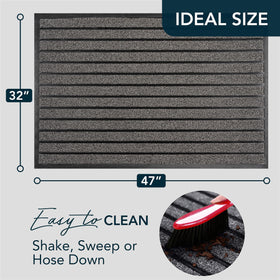 ubdyo non-slip rubber-backed mat keeps footing safe in wet weather