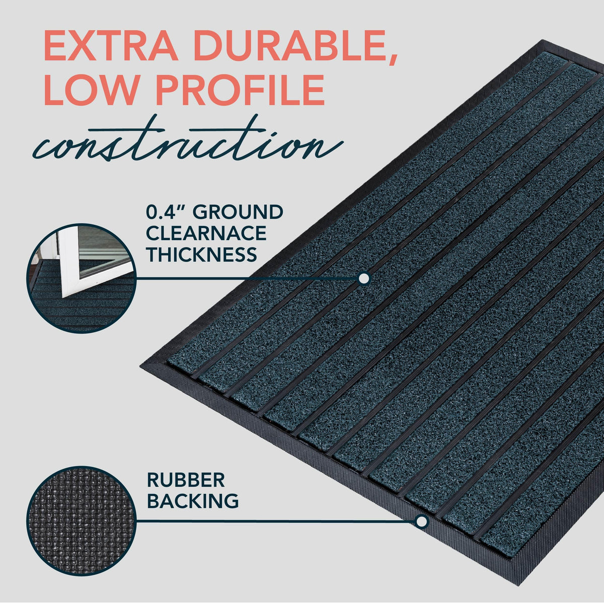 UBDYO easy-clean outdoor mat, rinse and shake away dirt.
