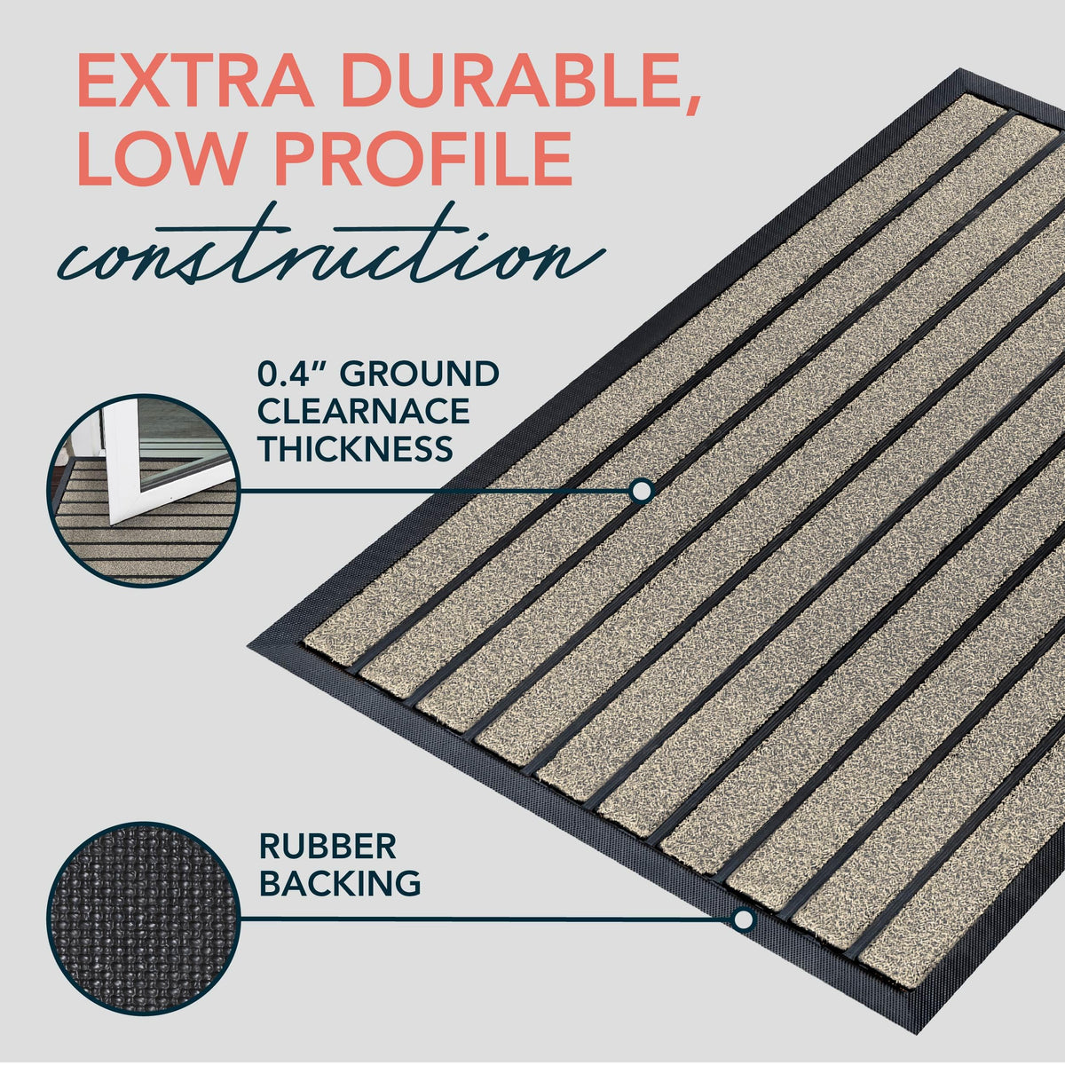 ubdyo easy-clean outdoor mat for quick rinse or vacuuming