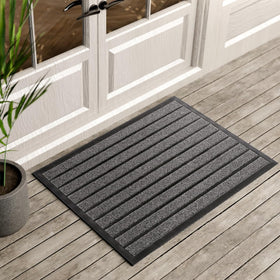 UBDYO extra durable door mat featuring grass and rubber strips for dirt trapping at outdoor entrance