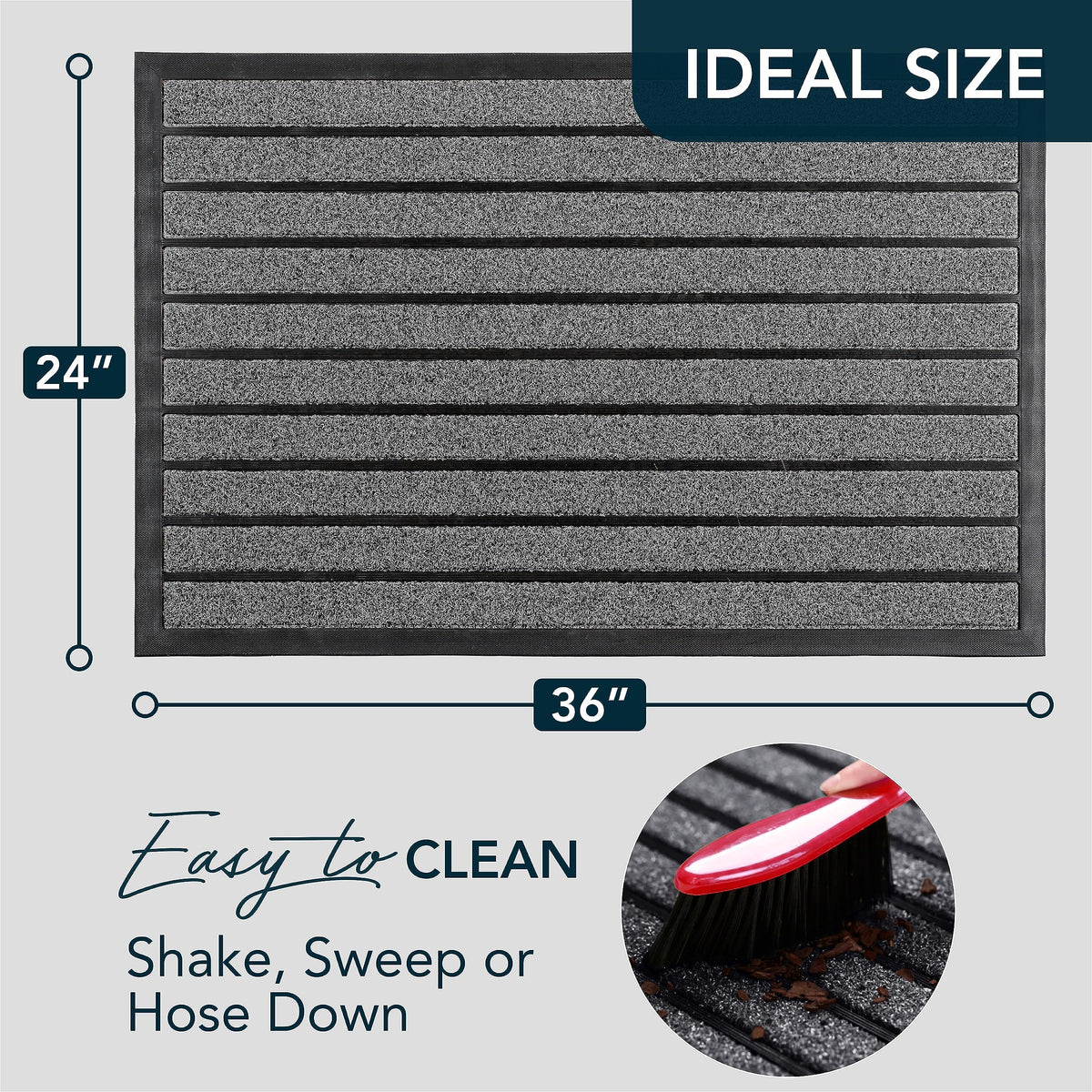 UBDYO non-slip door mat with rubber backing for stable footing in wet conditions