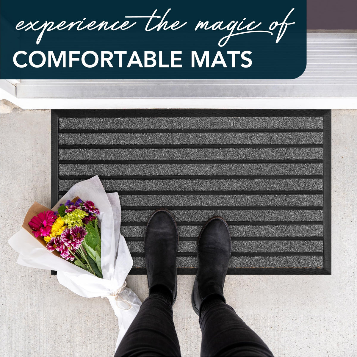 UBDYO rain-friendly mat helps manage moisture at the threshold