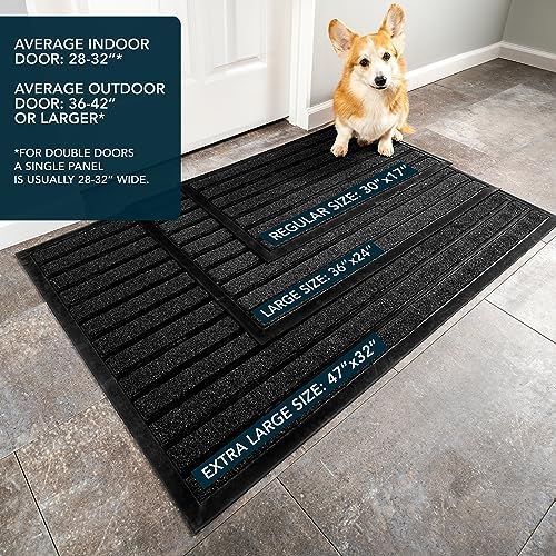 UBDYO front door doormat low-profile 0.4-inch height fits under most doors