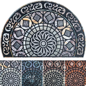ubdyo half-moon front door mat, 23x36, creates a welcoming entry while trapping dirt