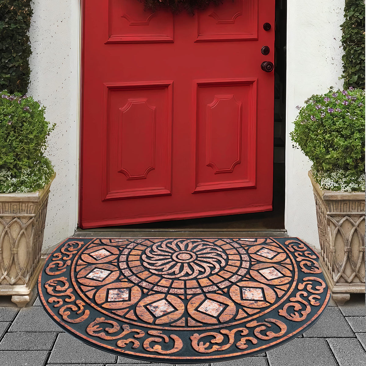 ubdyo large 23x36 front door mat creates a bold, inviting impression.