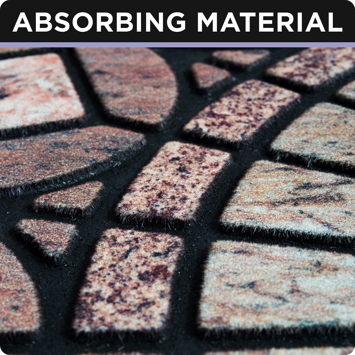 ubdyo Dirt-trapping front door mat with non-slip backing stays in place