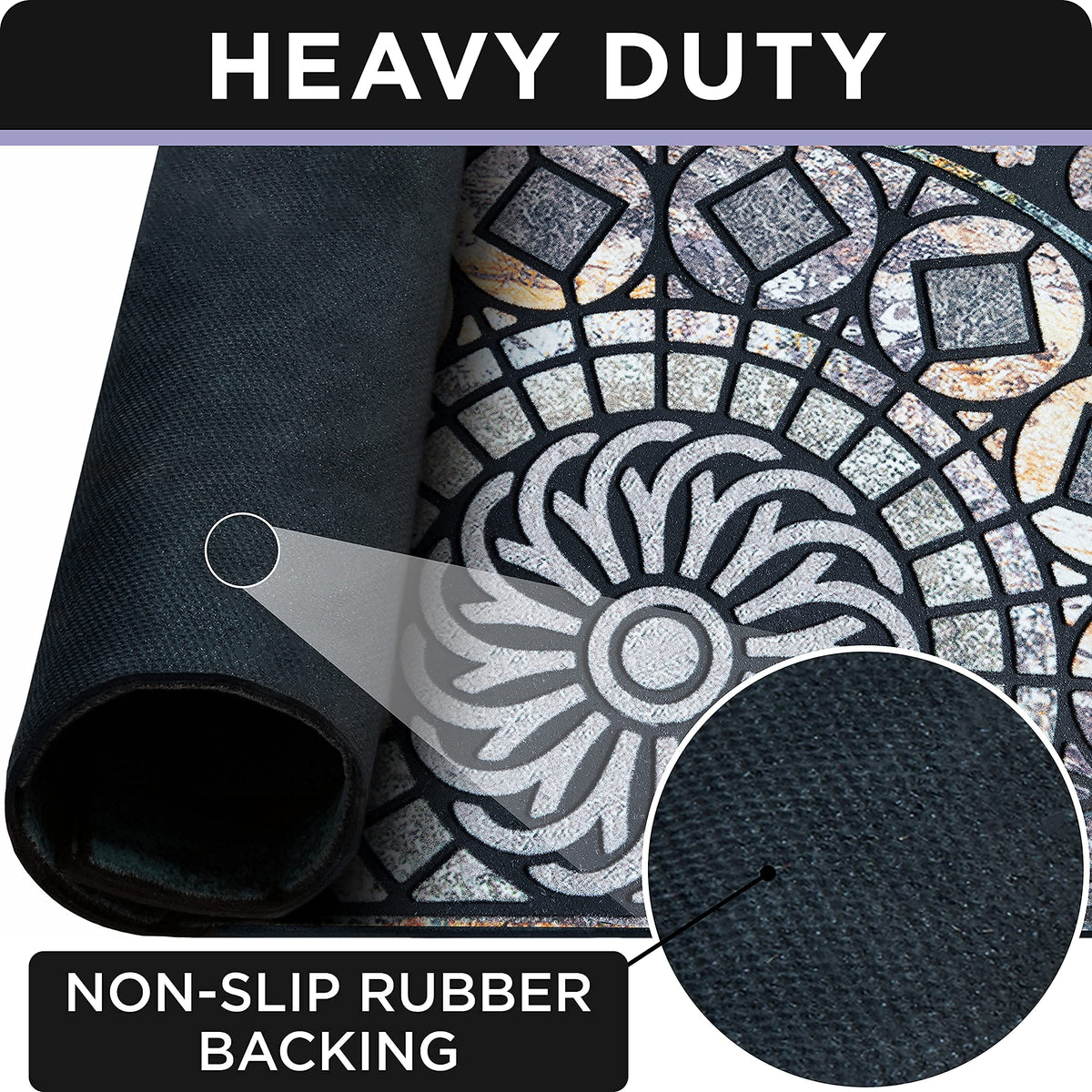 ubdyo non-slip rubber backing keeps the mat secure in high-traffic areas