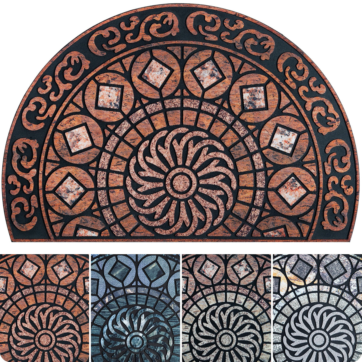 ubdyo unique pattern front door mat demonstrates a welcoming design that traps dirt.