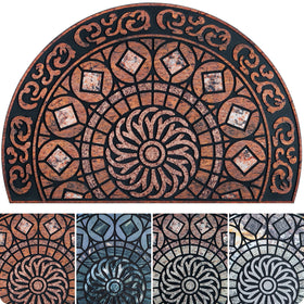 ubdyo unique pattern front door mat demonstrates a welcoming design that traps dirt.