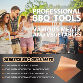 UBeesize Copper Grill Mat cut-to-fit adapts to any grill or oven.