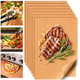 UBeesize copper grill mat on grill for non-stick cooking and even heat.