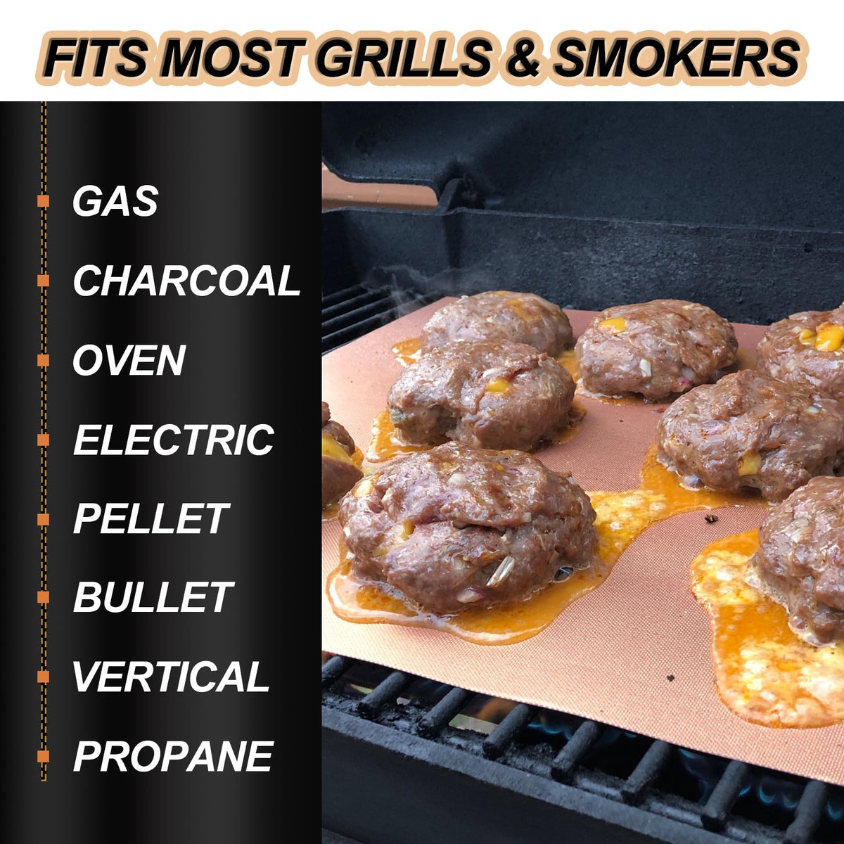 UBeesize grill mat that's easy to clean after grilling.