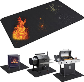 UBeesize under-grill-mat 60x42 inches protects surfaces from embers and spills.