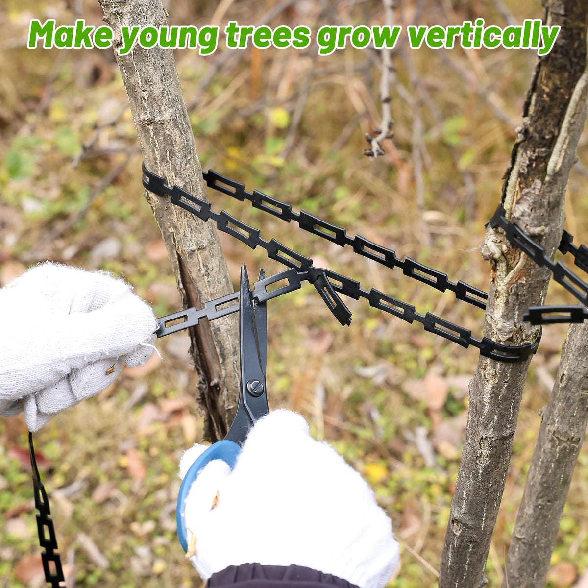UCandy adjustable plant tie strap helps tailor tension for leaning plants.