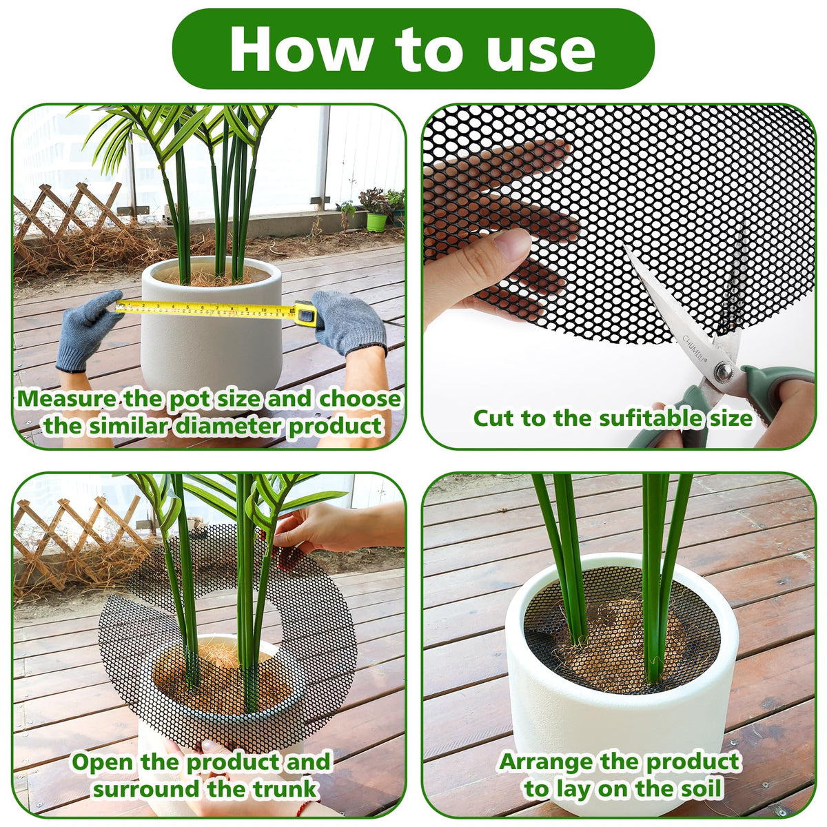 UCandy cuttable grid allows easy sizing to your planter.