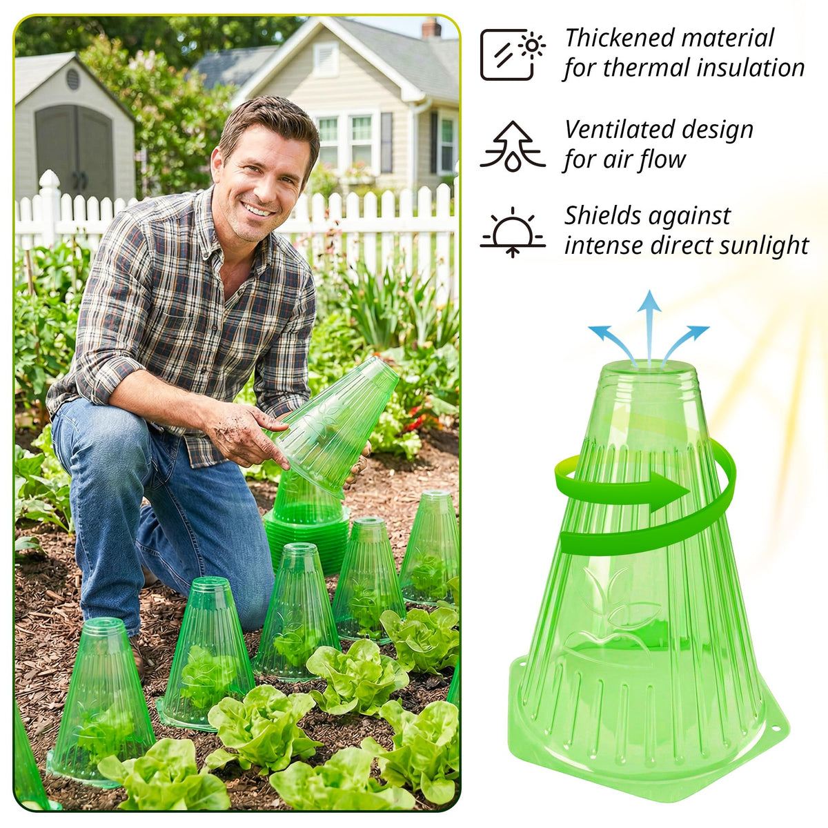 UCandy easy-to-use cloche places quickly over pots for instant protection