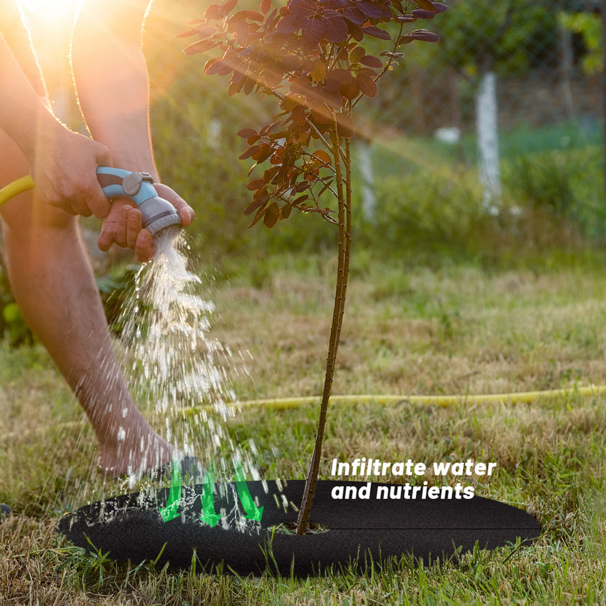 UCandy landscaping weed-control ring suitable for gardens, nurseries, and driveways.