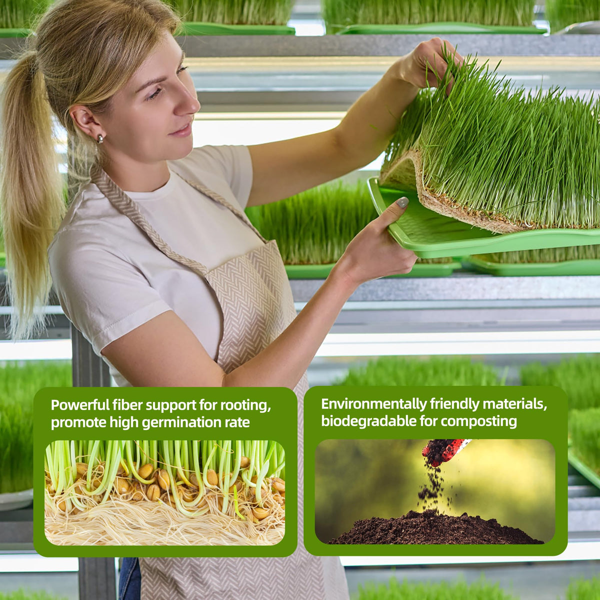 UCandy microgreens sprouts pad promotes even moisture and growth