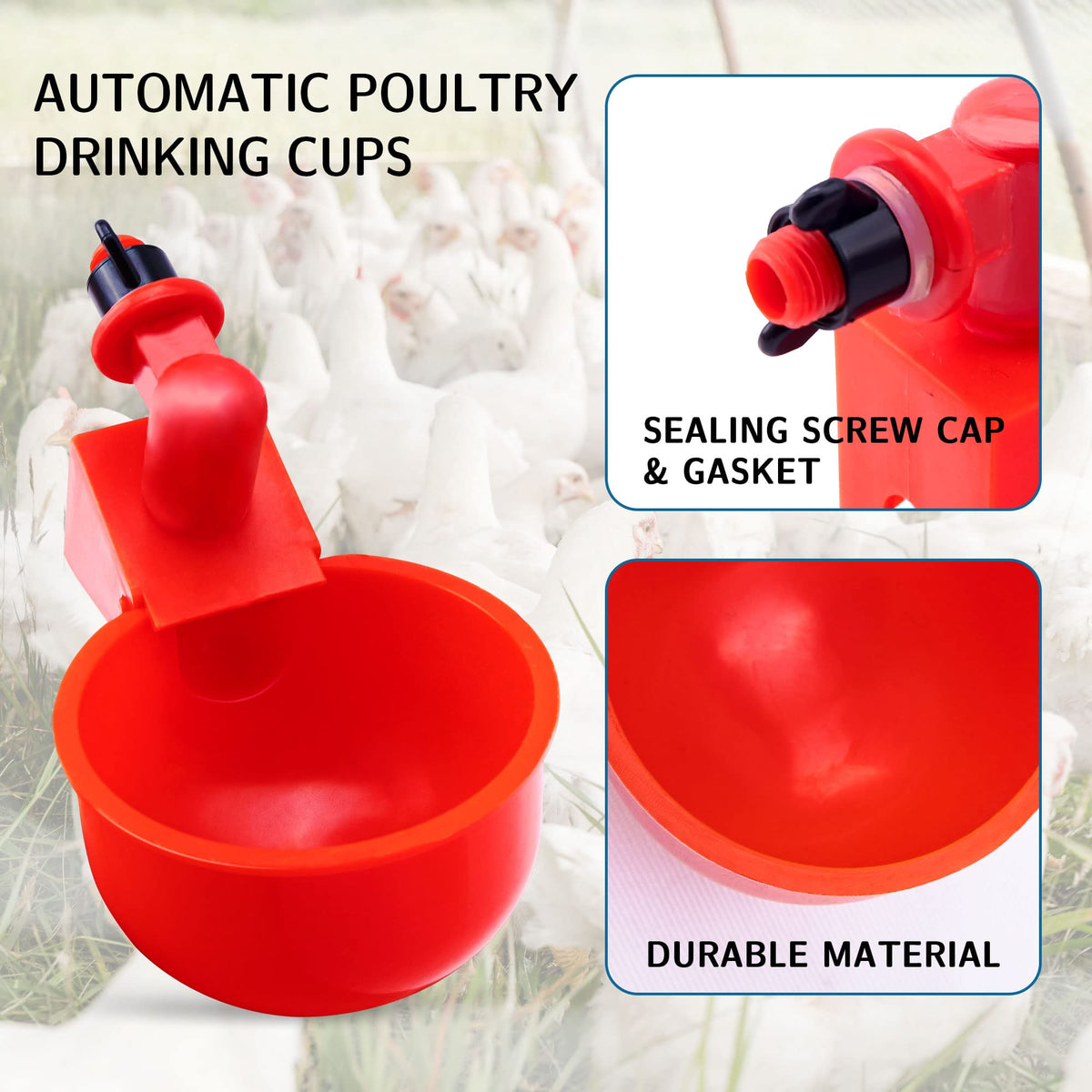 UCandy waterer cups suitable for poultry like chickens and ducks