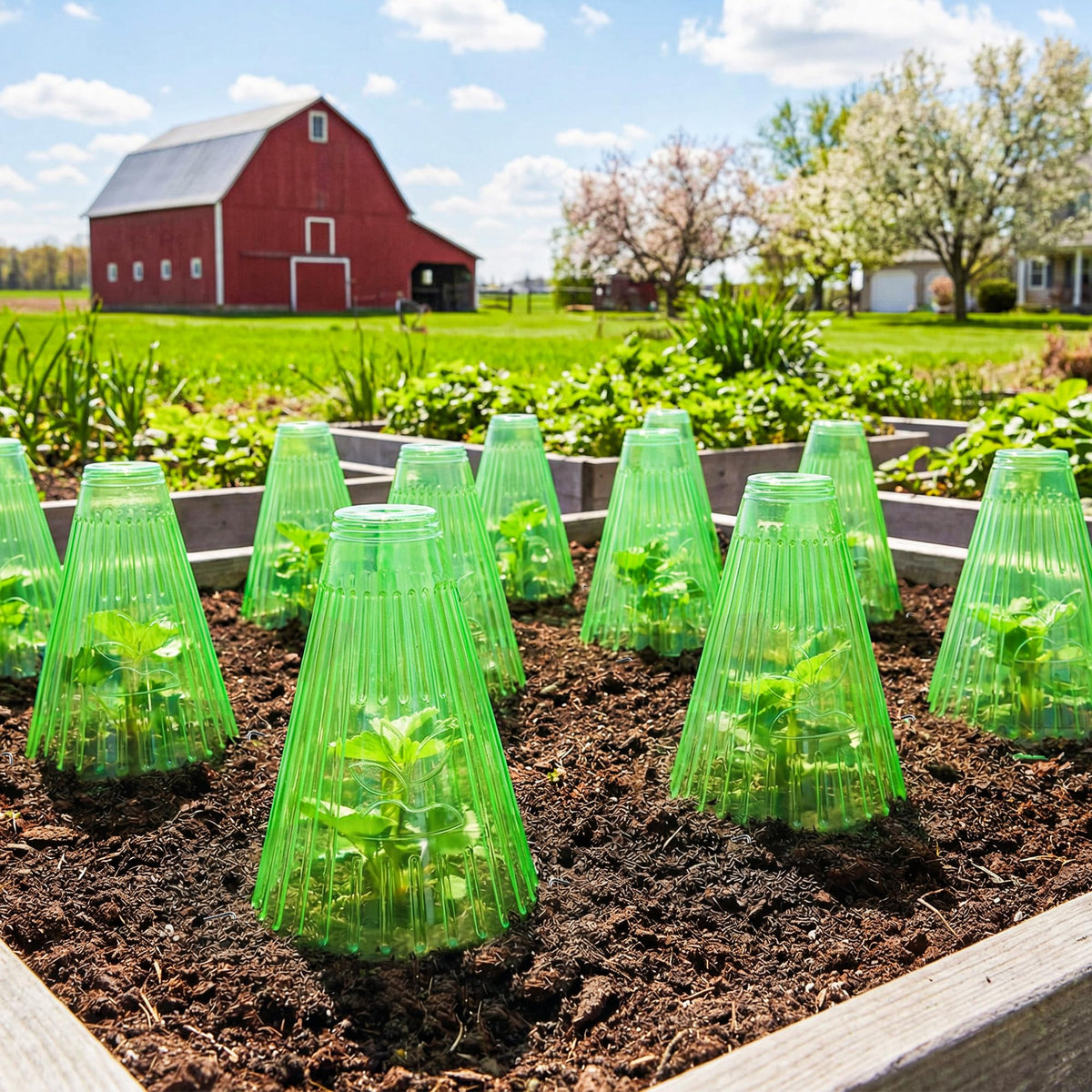 UCandy seven-shaped metal stakes secure the cloche against wind and wildlife