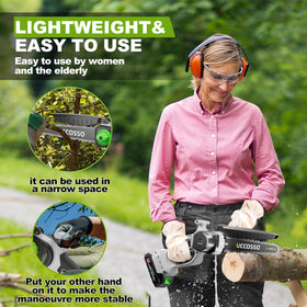 UCCOSSO ergonomic grip improves control for precise cuts.
