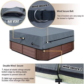 UCEDER spa cover with air vents design promotes moisture control.