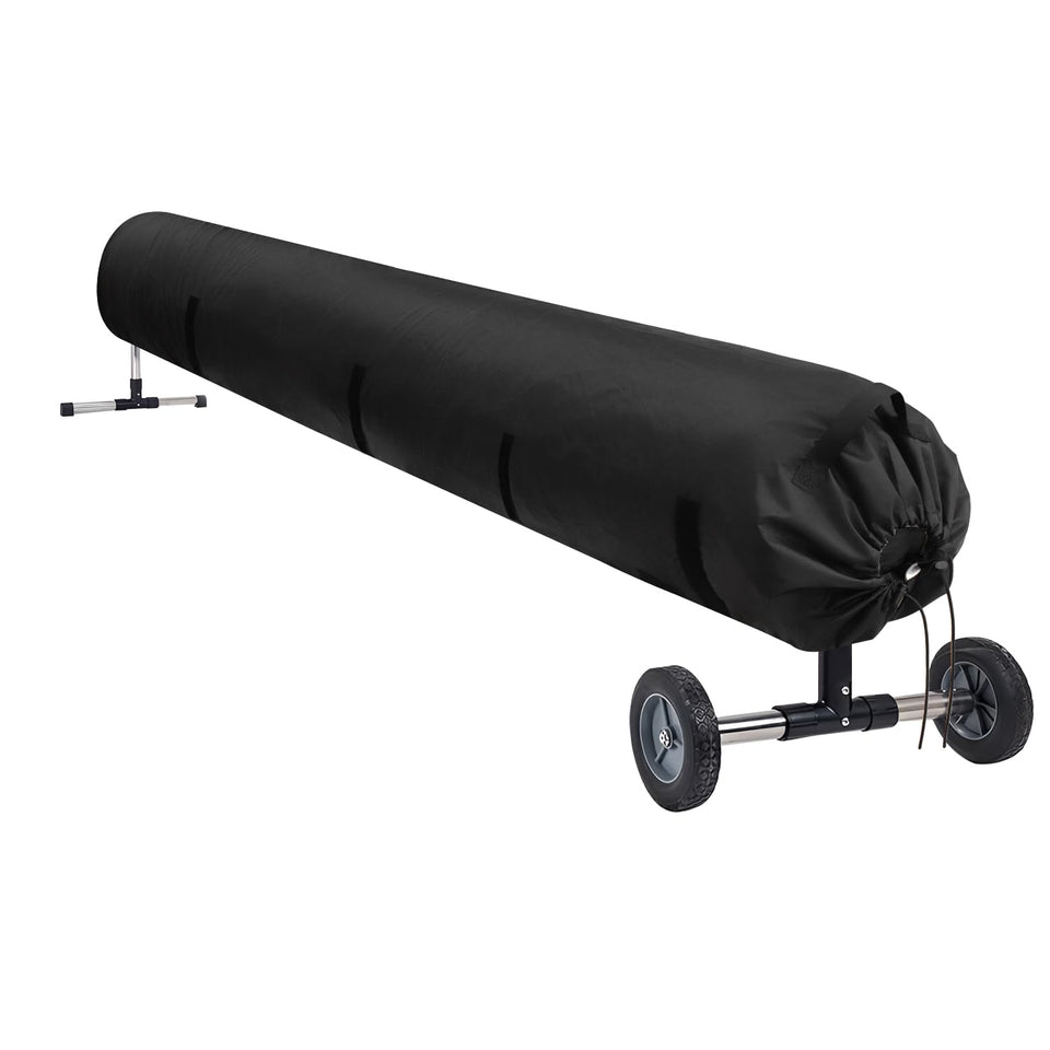 UCEDER pool solar reel cover 16ft shields reel from sun and weather.