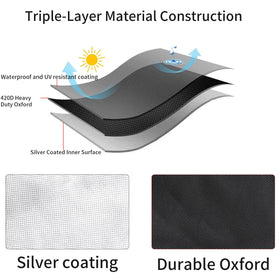 UCEDER pool solar reel cover 420D Oxford fabric provides waterproof protection.