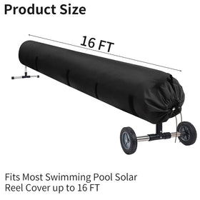 UCEDER pool solar reel cover drawstring and straps for quick, secure installation.