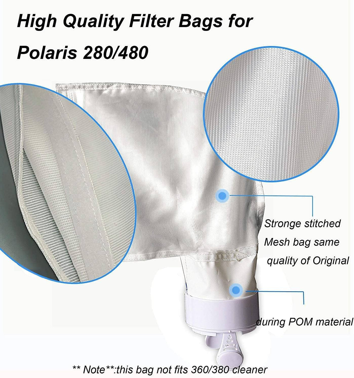 UCEDER snap-in clip keeps bag aligned with Polaris cleaner