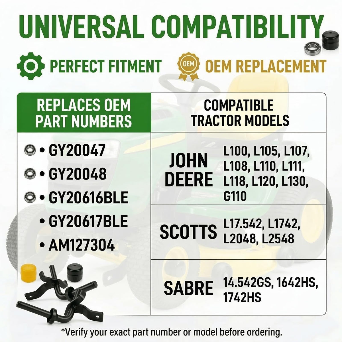 UCELICE bearing kit assembly highlights heavy-duty bearings for reduced friction.