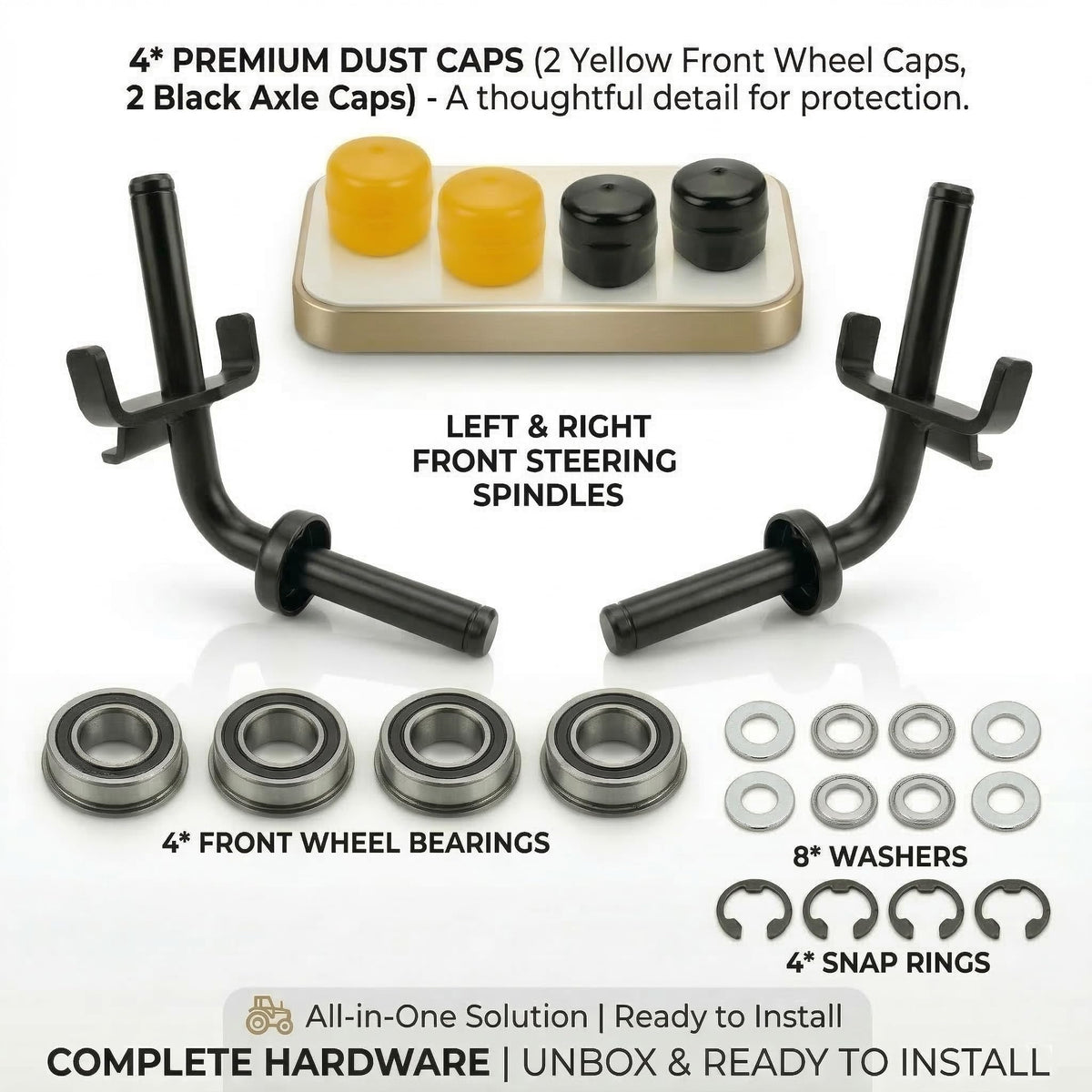 UCELICE right front spindle provides durable steering performance.
