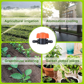 UCLEVER water-saving irrigation system in action with 1/4in tubing connections.