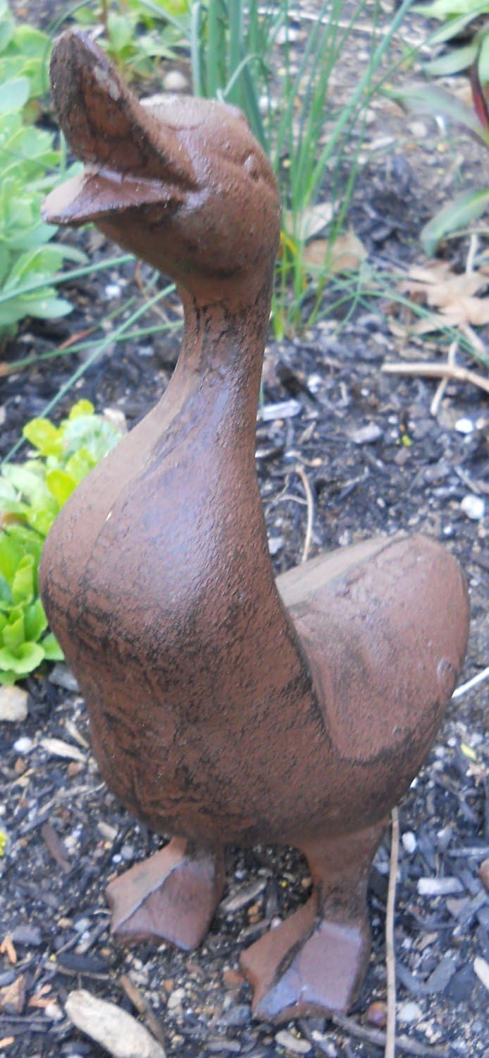 UD cast iron duck detail highlights textured rust color and sturdy construction