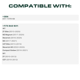 UDC Mower Belts 041-1470-00 aramid-core belt for reliable mowing performance.