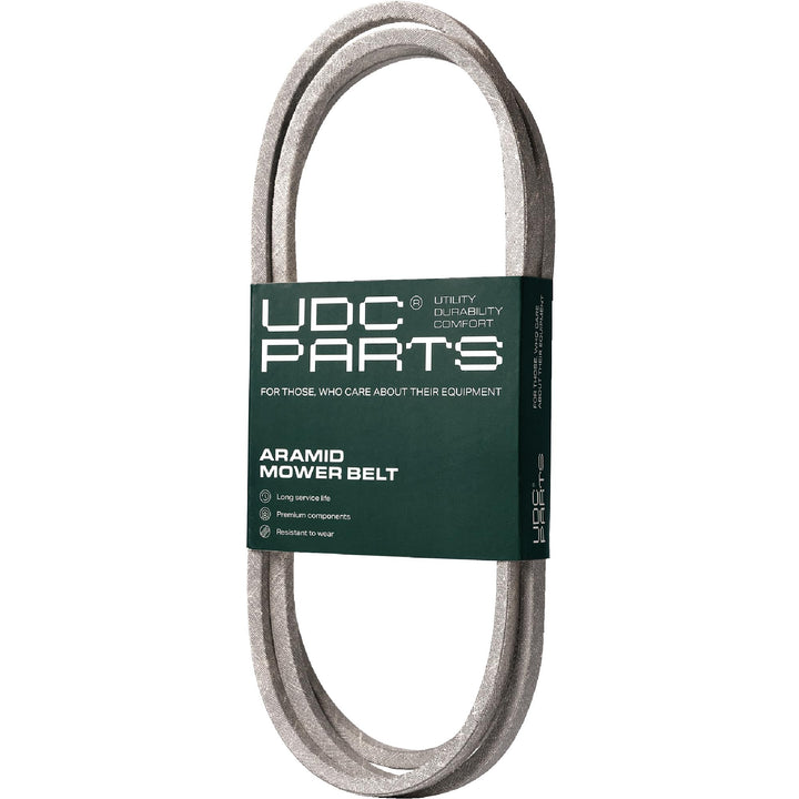 UDC Mower Belts 137153 drive belt close-up showing aramid core for strength