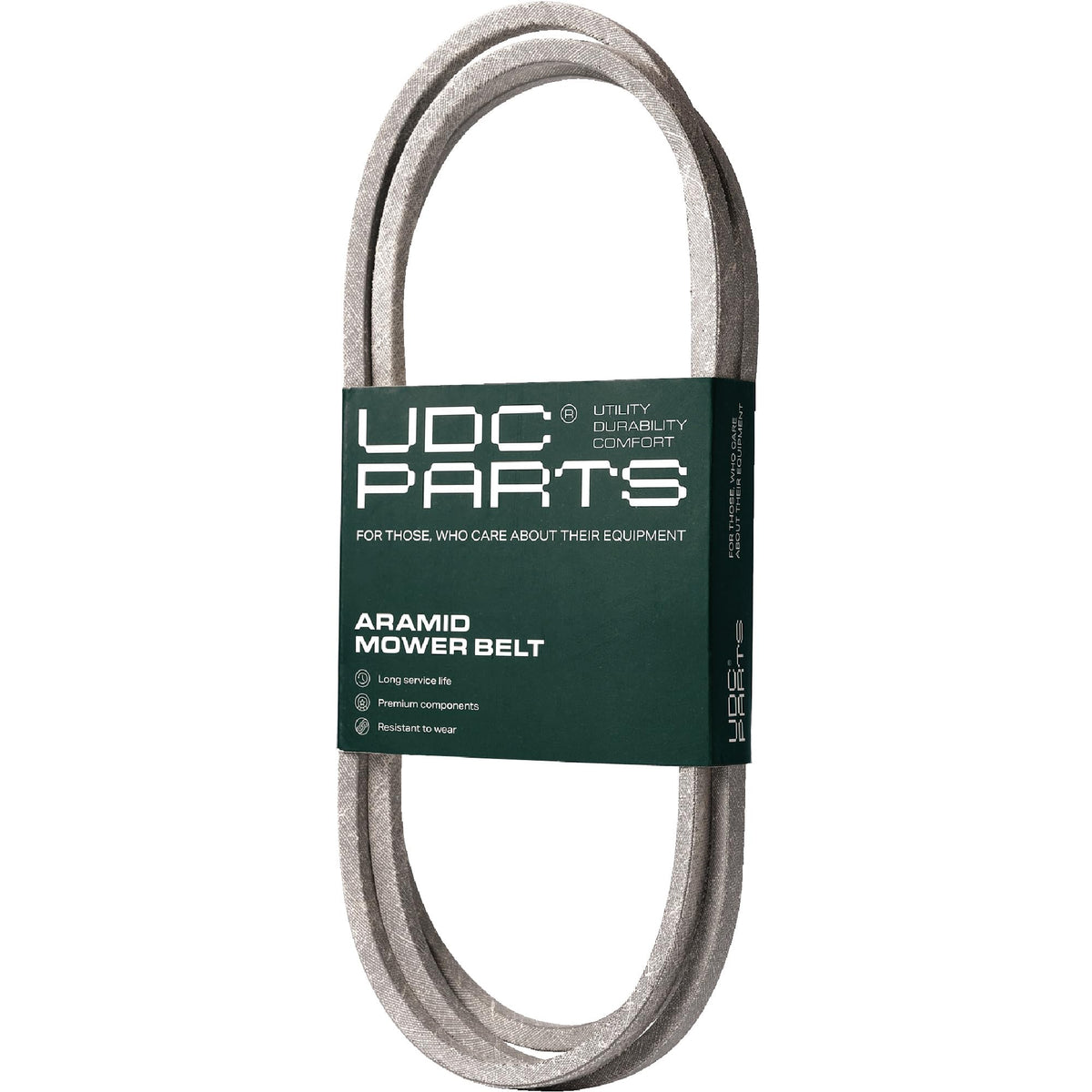 UDC Mower Belts TCU13198 close-up highlights aramid cord for strength.