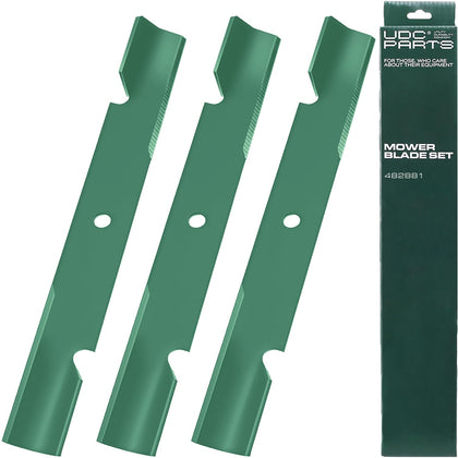 UDC Parts 482881 blade top view showing high-lift design for Scag 61-inch decks