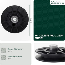 UDC Parts idler pulley installed on Husqvarna mower.
