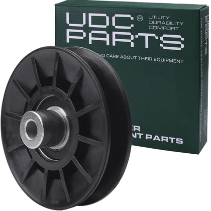 UDC Parts idler pulley packaging for quick replacement.