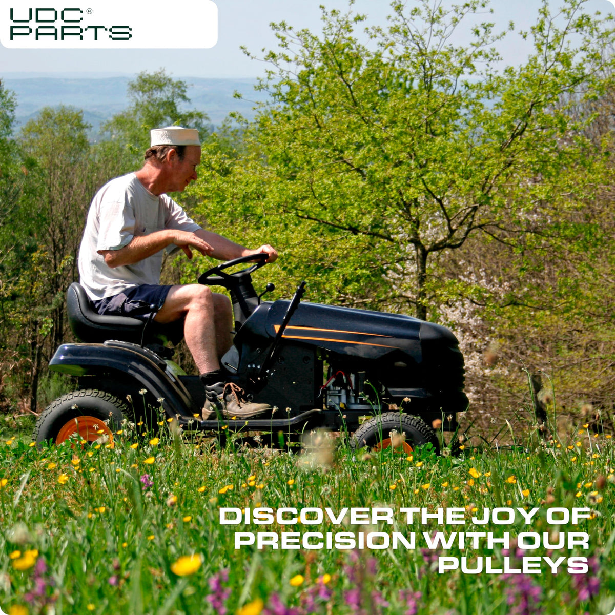 UDC Parts idler pulley reduces friction during mowing to improve belt efficiency